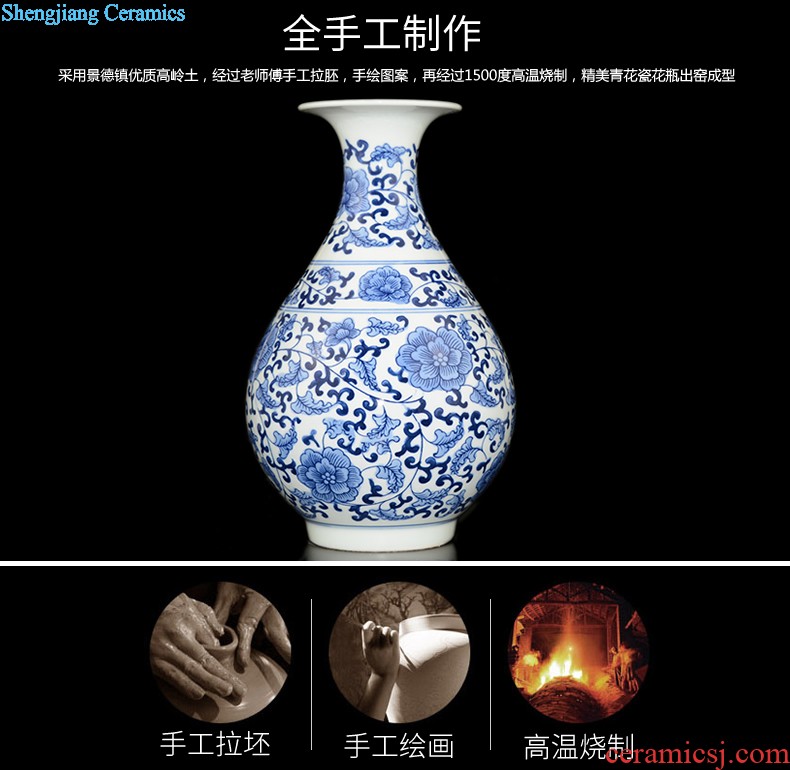 Jingdezhen ceramics glaze crystal vase flower arranging flowers sitting room, the new Chinese style household adornment handicraft furnishing articles