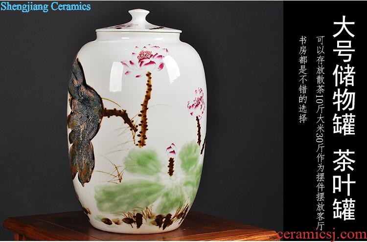 Imitation Ming jiajing colorful fish grain furnishing articles cover pot of archaize of jingdezhen porcelain arts and crafts The sitting room of Chinese style to decorate