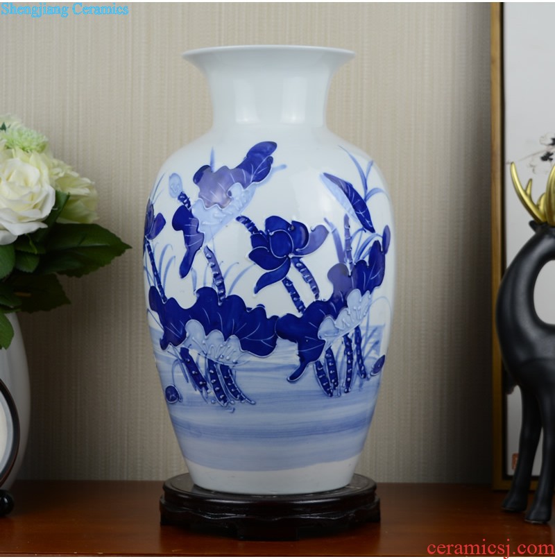 Art kiln porcelain vase decoration Flower glaze olive bottle Modern home furnishing articles porcelain arts and crafts