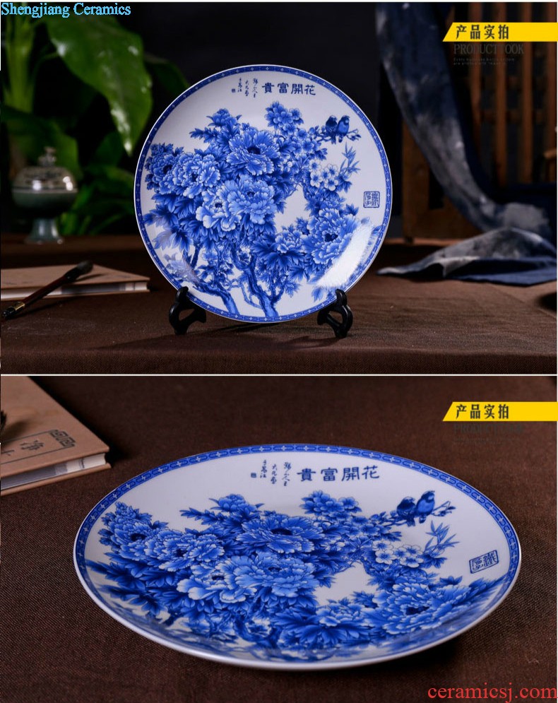 Exhibition of jingdezhen ceramics landscape plate hanging dish Furnishing articles home decoration ceramic decoration plate