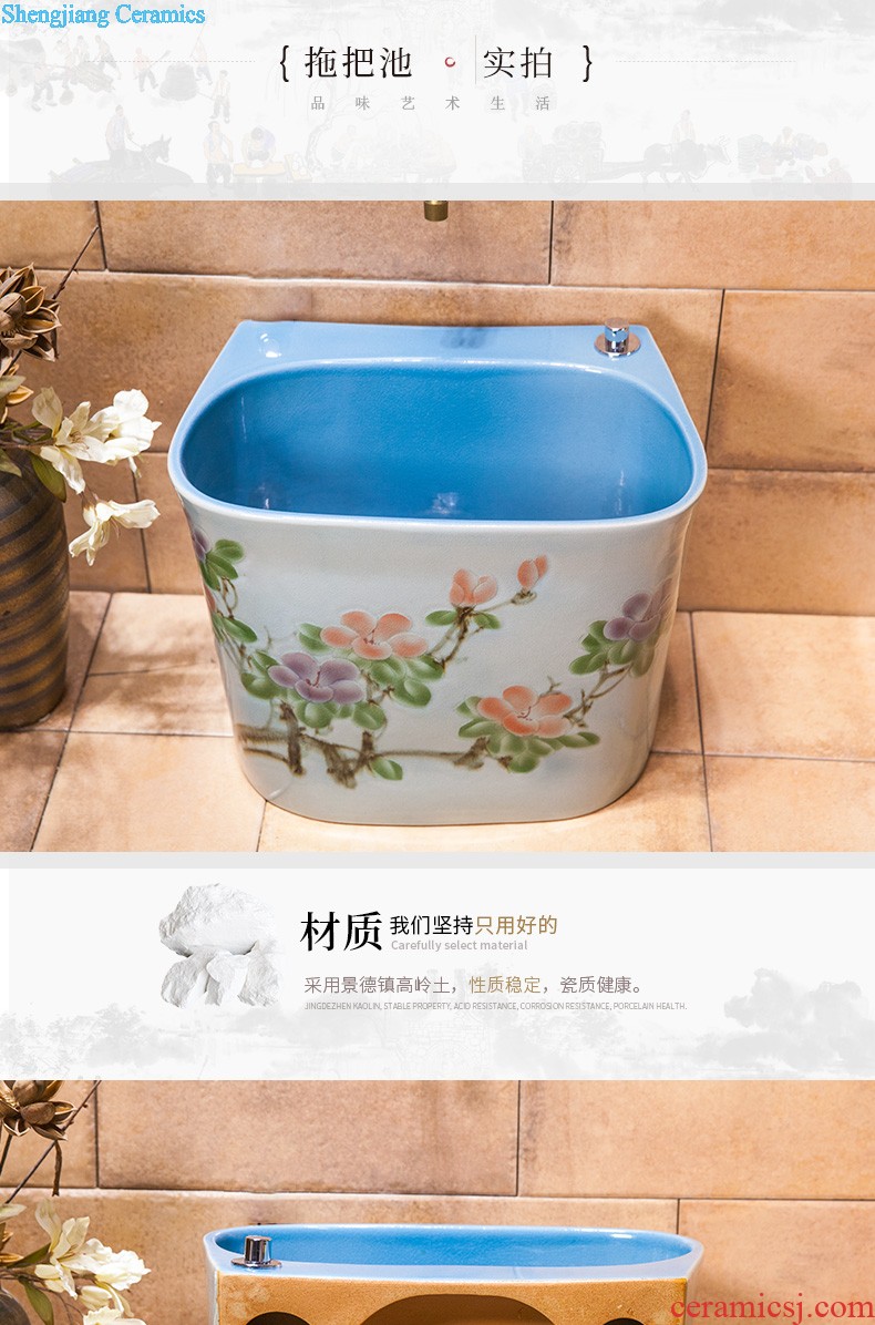 M beautiful balcony toilet ceramic basin on the one-piece jump knife stone yellow lavatory basin that wash a face to wash your hands