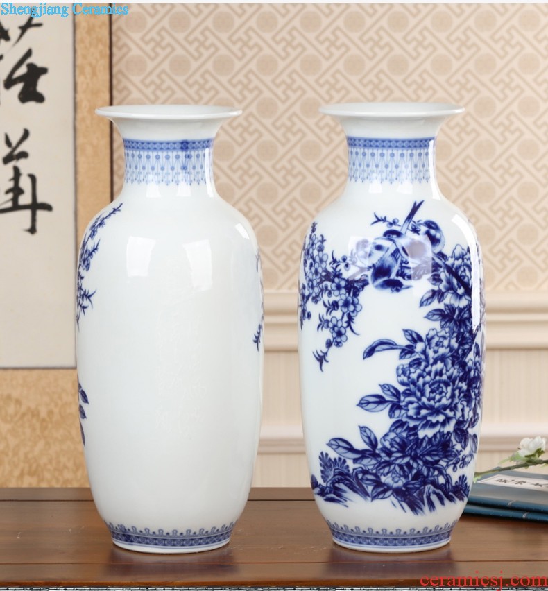 Jingdezhen ceramics large gourd vase furnishing articles contracted and contemporary home sitting room adornment rich ancient frame furnishing articles