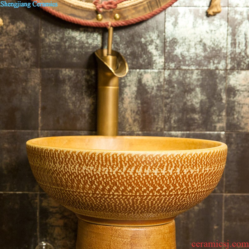 Ceramic basin of pillar type lavatory basin one-piece toilet balcony column basin floor type restoring ancient ways of household