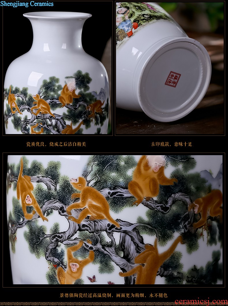 Jingdezhen ceramic vase creative dry flower flower arranging Chinese style restoring ancient ways contemporary and contracted home sitting room adornment is placed