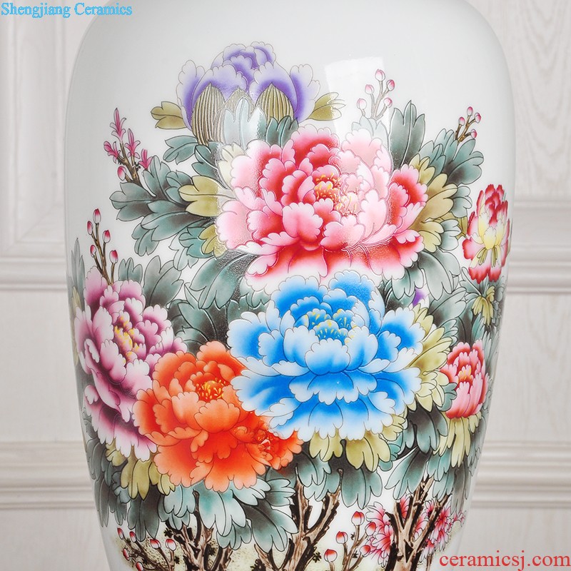 Jingdezhen ceramic vase creative dry flower flower arranging Chinese style restoring ancient ways contemporary and contracted home sitting room adornment is placed