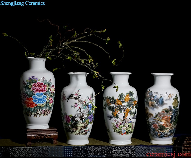 Jingdezhen ceramic vase creative dry flower flower arranging Chinese style restoring ancient ways contemporary and contracted home sitting room adornment is placed