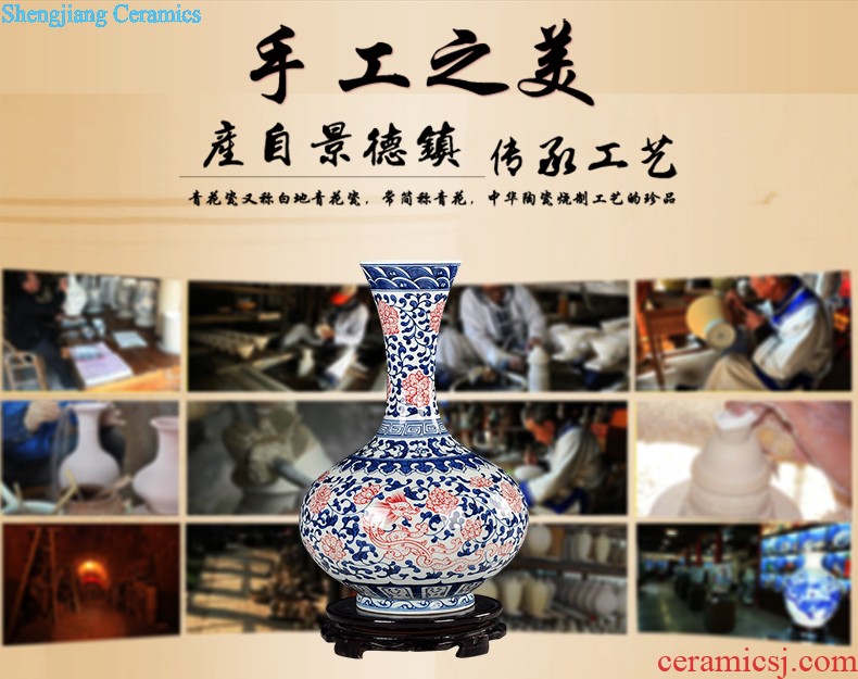 Jingdezhen blue and white porcelain features handmade ceramic vase Mei bottles of antique vase sitting room place home decoration