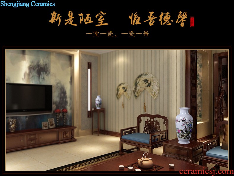 Jingdezhen ceramic vase creative dry flower flower arranging Chinese style restoring ancient ways contemporary and contracted home sitting room adornment is placed