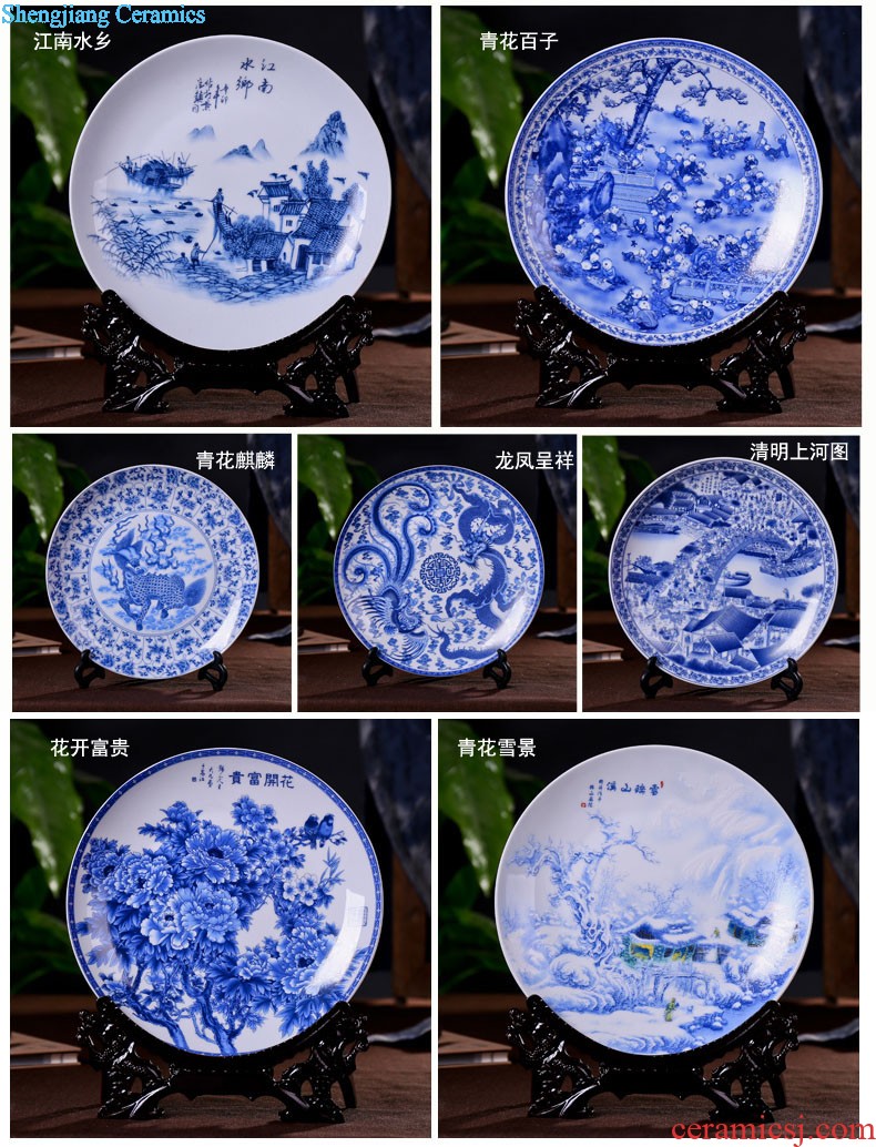 Exhibition of jingdezhen ceramics landscape plate hanging dish Furnishing articles home decoration ceramic decoration plate