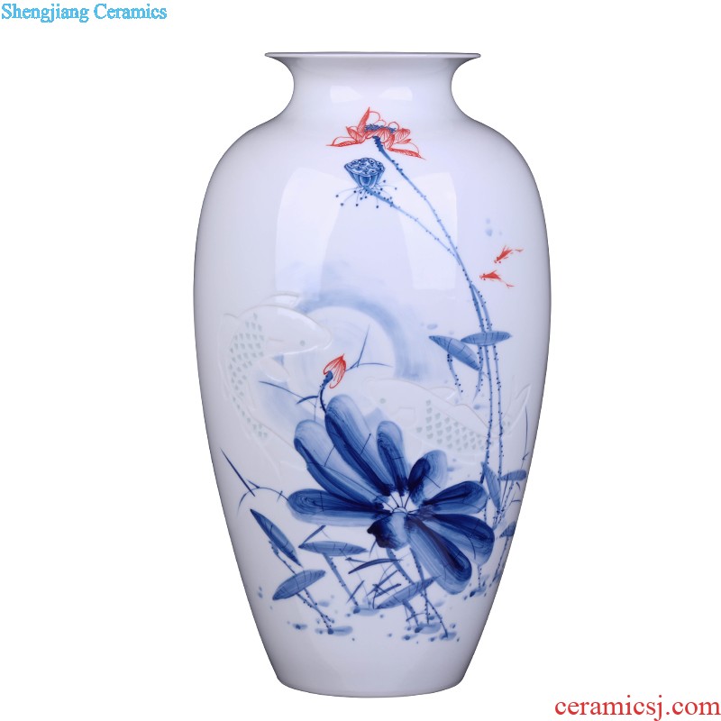 Jingdezhen famous hand-painted ceramic large vase Household act the role ofing is tasted furnishing articles sitting room Hotel decoration for the opening gifts