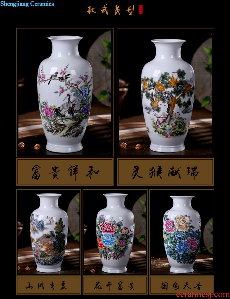 Jingdezhen ceramic vase creative dry flower flower arranging Chinese style restoring ancient ways contemporary and contracted home sitting room adornment is placed