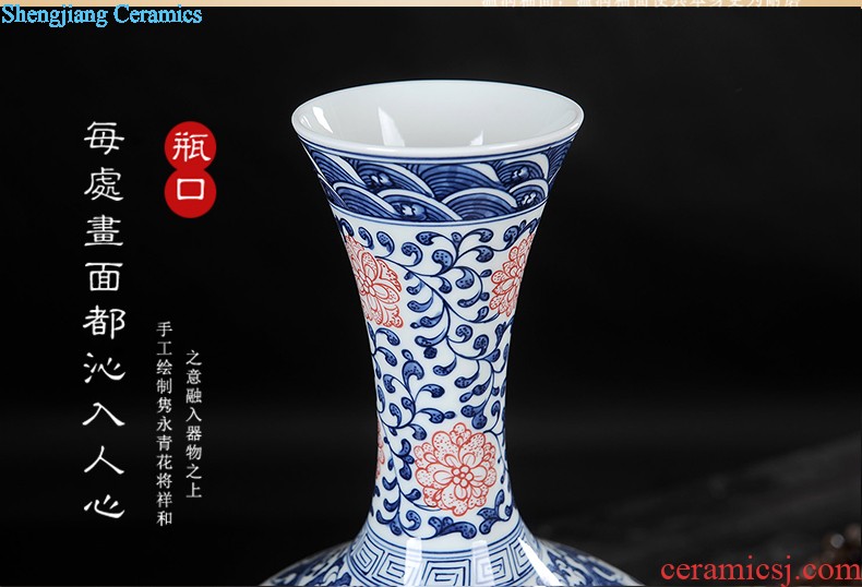 Jingdezhen blue and white porcelain features handmade ceramic vase Mei bottles of antique vase sitting room place home decoration