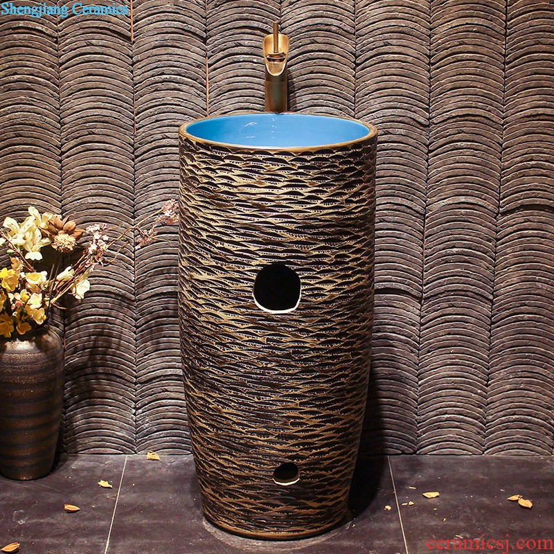 M us-taiwan toilet ceramic basin to increase the sink lavatory basin golden art on stage