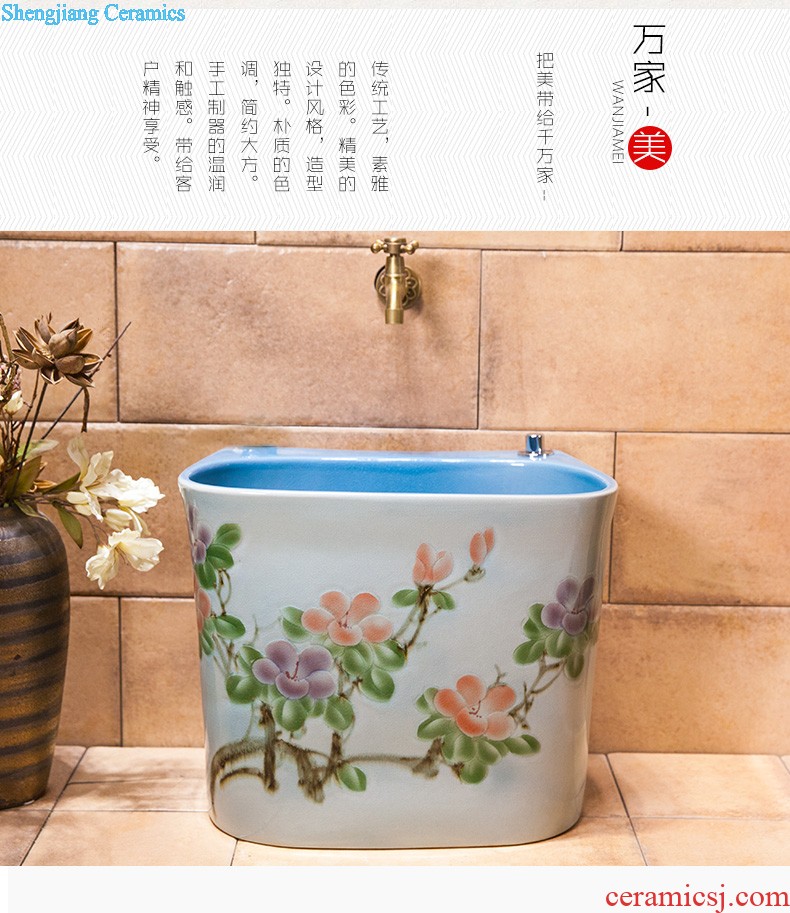 M beautiful balcony toilet ceramic basin on the one-piece jump knife stone yellow lavatory basin that wash a face to wash your hands