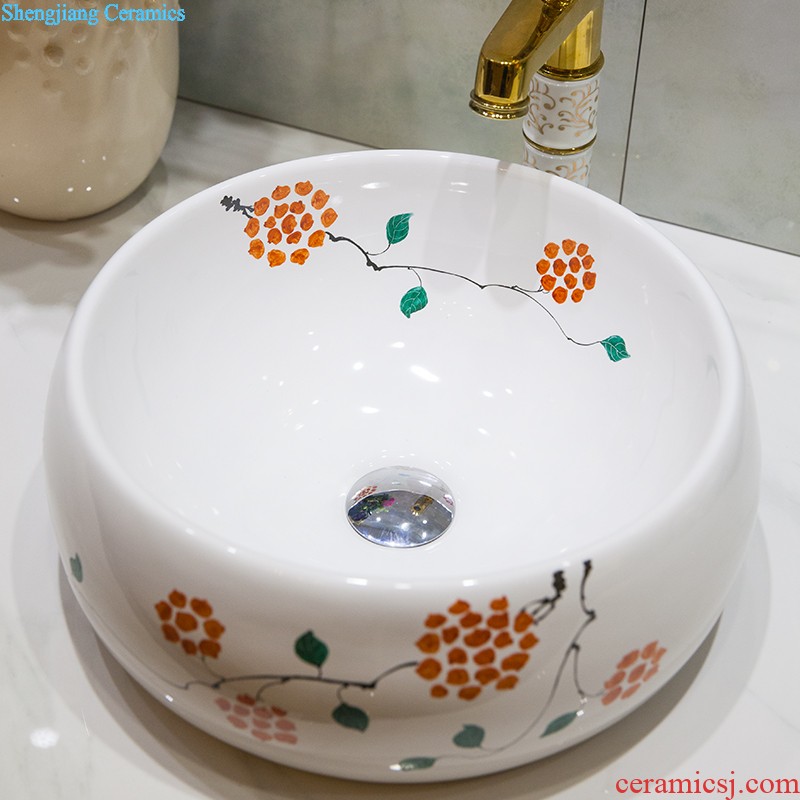 Restore ancient ways small pillar pillar type lavatory basin of mini Chinese ceramics small family courtyard on floor sink basin