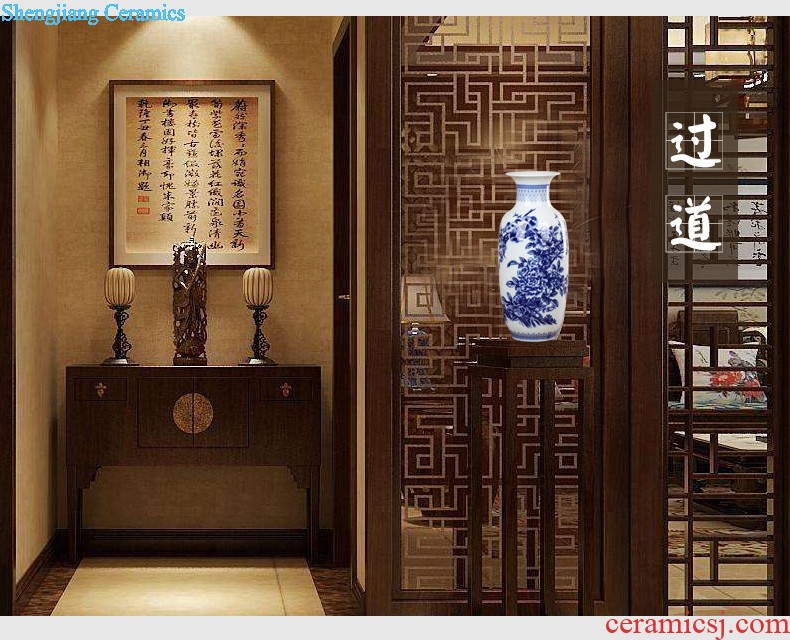 Jingdezhen ceramics large gourd vase furnishing articles contracted and contemporary home sitting room adornment rich ancient frame furnishing articles