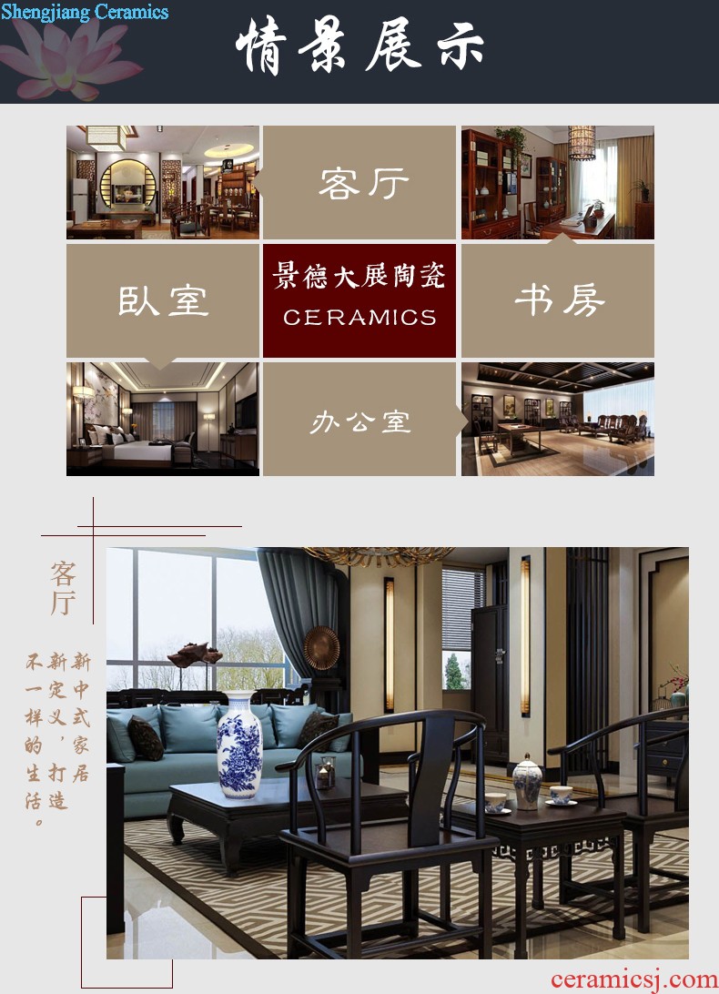 Jingdezhen ceramics large gourd vase furnishing articles contracted and contemporary home sitting room adornment rich ancient frame furnishing articles