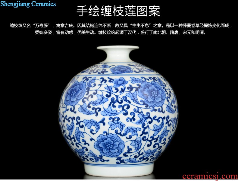 Jingdezhen ceramics glaze crystal vase flower arranging flowers sitting room, the new Chinese style household adornment handicraft furnishing articles