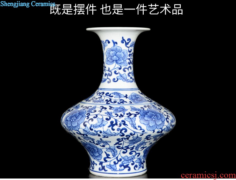 Jingdezhen ceramics glaze crystal vase flower arranging flowers sitting room, the new Chinese style household adornment handicraft furnishing articles