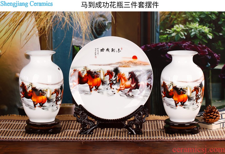 Simple black white vase furnishing articles sitting room TV ark flower arranging, jingdezhen ceramics european-style soft adornment