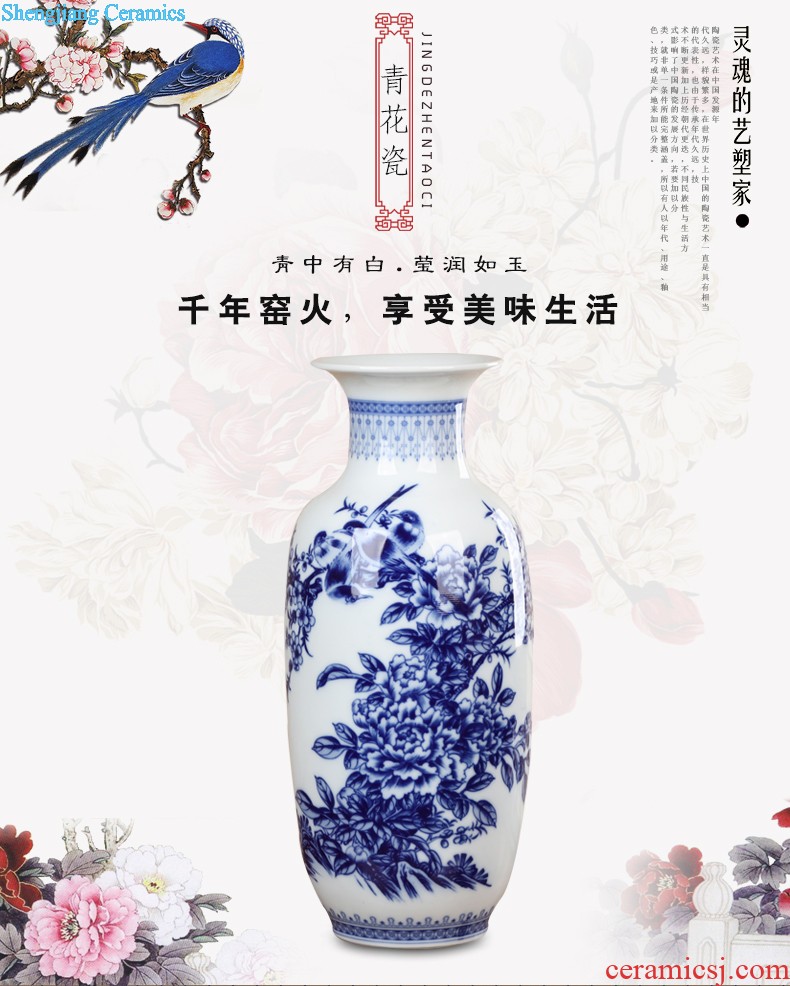 Jingdezhen ceramics large gourd vase furnishing articles contracted and contemporary home sitting room adornment rich ancient frame furnishing articles