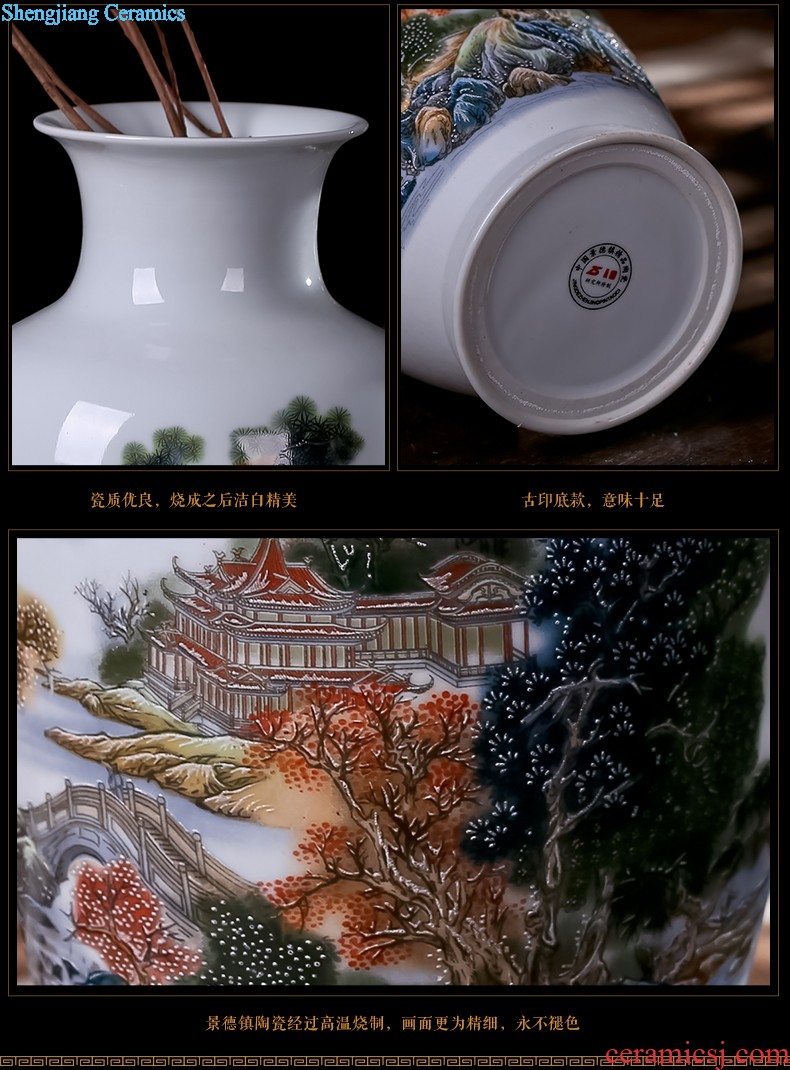 Jingdezhen ceramic vase creative dry flower flower arranging Chinese style restoring ancient ways contemporary and contracted home sitting room adornment is placed