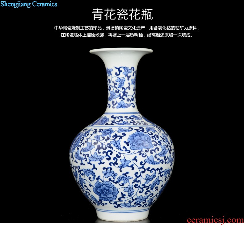 Jingdezhen ceramics glaze crystal vase flower arranging flowers sitting room, the new Chinese style household adornment handicraft furnishing articles