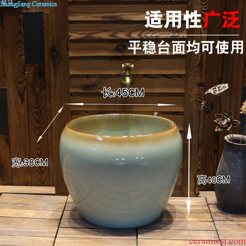 Jia depot art restoring ancient ways is the sink Lavatory basin of ceramic table antique elliptic toilet basin