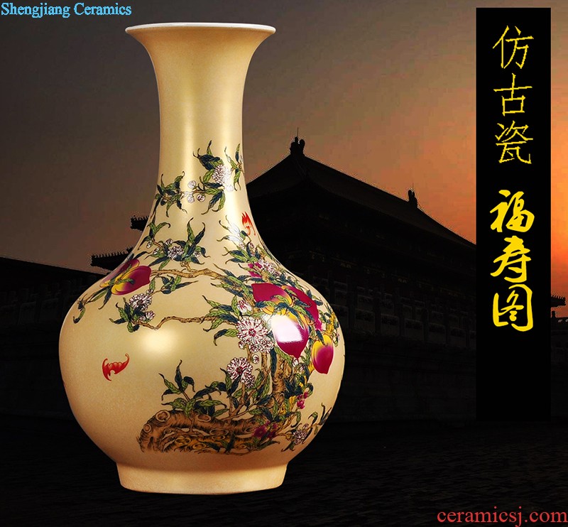 Imitation Ming and qing dynasties classical Chinese style furnishing articles ceramics large plate decoration Jingdezhen handmade crafts