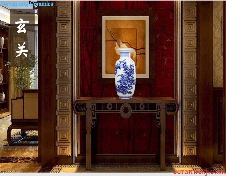 Jingdezhen ceramics large gourd vase furnishing articles contracted and contemporary home sitting room adornment rich ancient frame furnishing articles