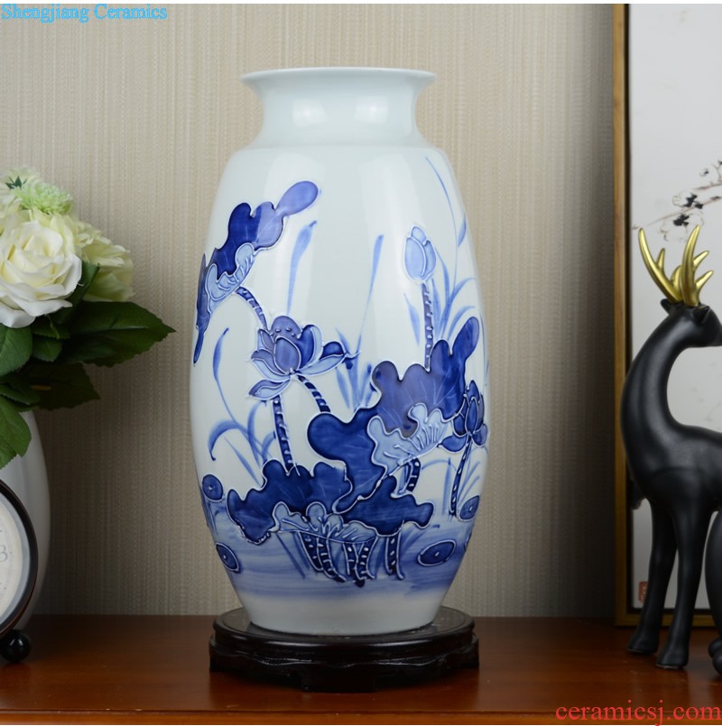 Art kiln porcelain vase decoration Flower glaze olive bottle Modern home furnishing articles porcelain arts and crafts