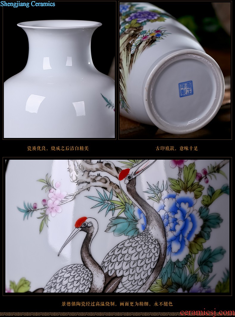 Jingdezhen ceramic vase creative dry flower flower arranging Chinese style restoring ancient ways contemporary and contracted home sitting room adornment is placed