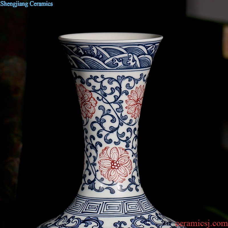 Jingdezhen blue and white porcelain features handmade ceramic vase Mei bottles of antique vase sitting room place home decoration