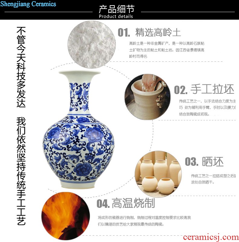 Jingdezhen ceramics glaze crystal vase flower arranging flowers sitting room, the new Chinese style household adornment handicraft furnishing articles