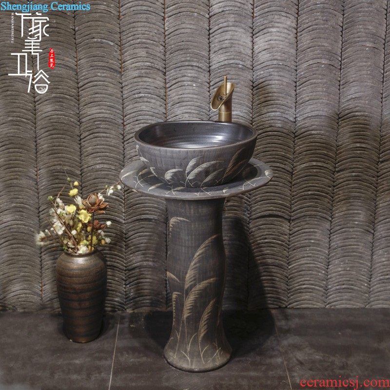 Toilet is ceramic art basin mop mop pool pool one-piece mop pool diameter 40 cm archaistic design