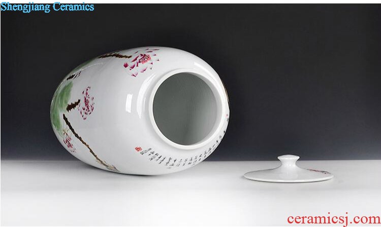 Imitation Ming jiajing colorful fish grain furnishing articles cover pot of archaize of jingdezhen porcelain arts and crafts The sitting room of Chinese style to decorate