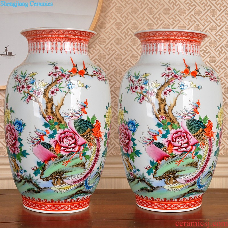 Jingdezhen ceramic vases, small place large antique hand-painted home sitting room of blue and white porcelain decoration zen arts and crafts