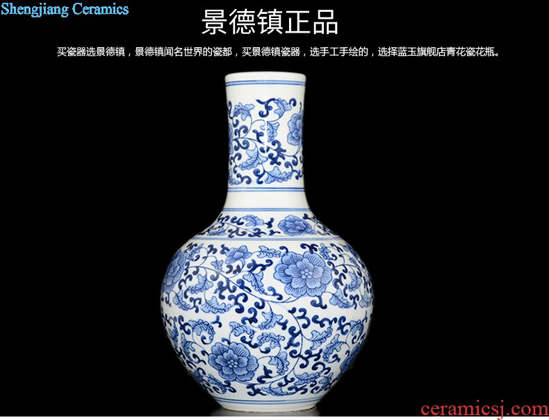 Jingdezhen ceramics glaze crystal vase flower arranging flowers sitting room, the new Chinese style household adornment handicraft furnishing articles