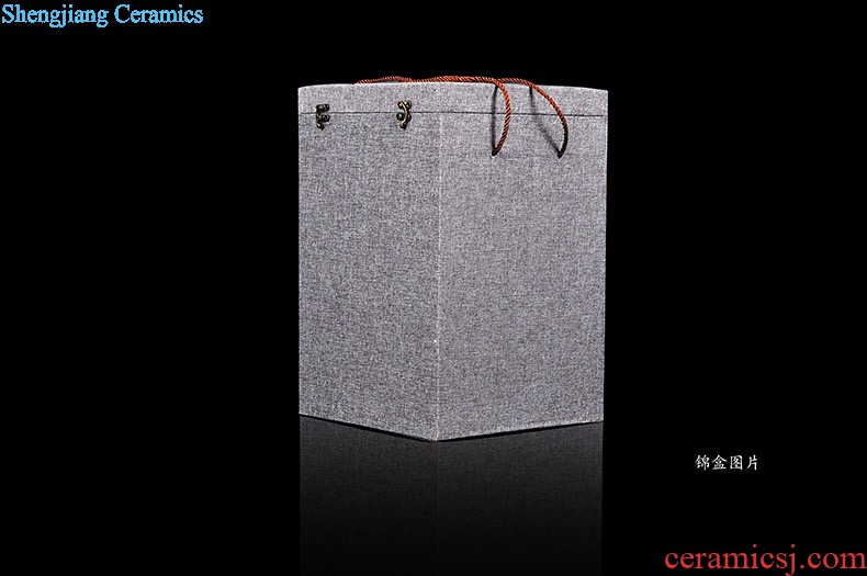 Metal cover storage POTS of jingdezhen ceramic tea pot small sealed cans caddy half jins home tea boxes