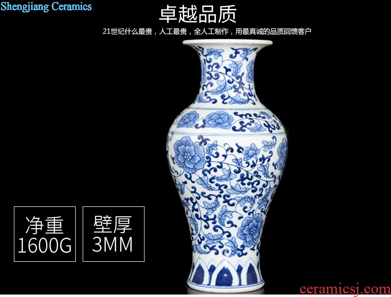 Jingdezhen ceramics glaze crystal vase flower arranging flowers sitting room, the new Chinese style household adornment handicraft furnishing articles