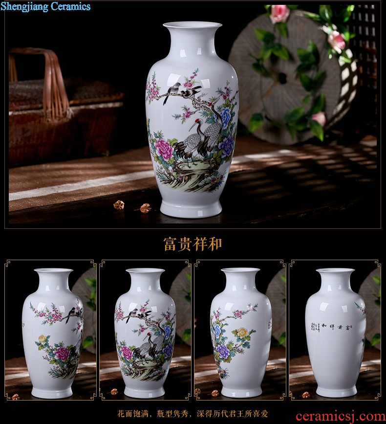 Jingdezhen ceramic vase creative dry flower flower arranging Chinese style restoring ancient ways contemporary and contracted home sitting room adornment is placed