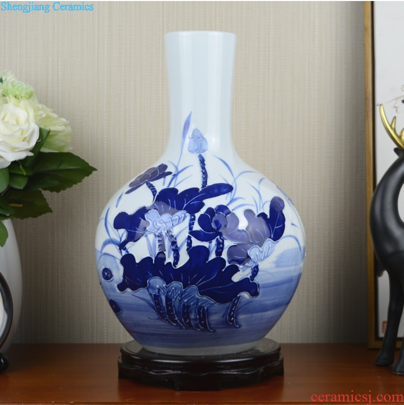 Art kiln porcelain vase decoration Flower glaze olive bottle Modern home furnishing articles porcelain arts and crafts