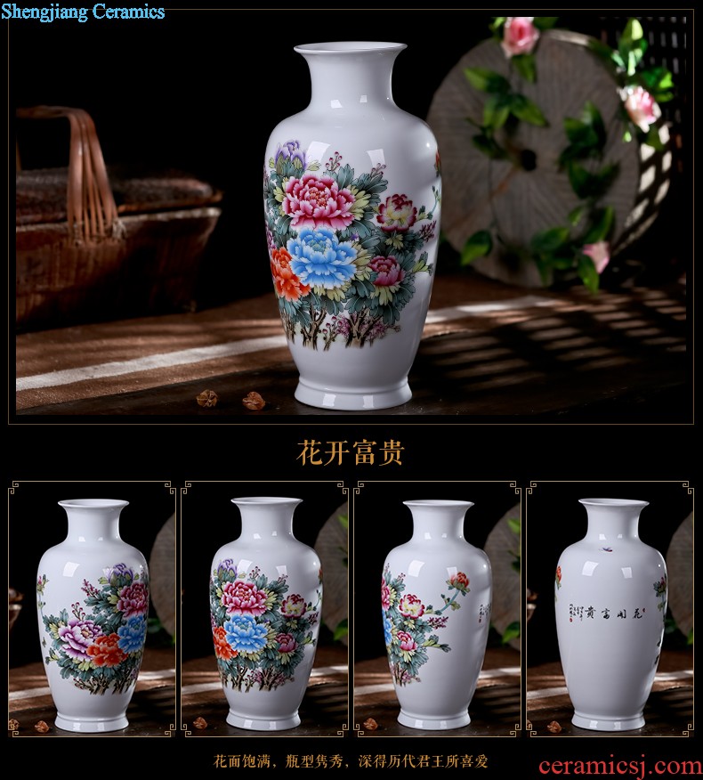 Jingdezhen ceramic vase creative dry flower flower arranging Chinese style restoring ancient ways contemporary and contracted home sitting room adornment is placed