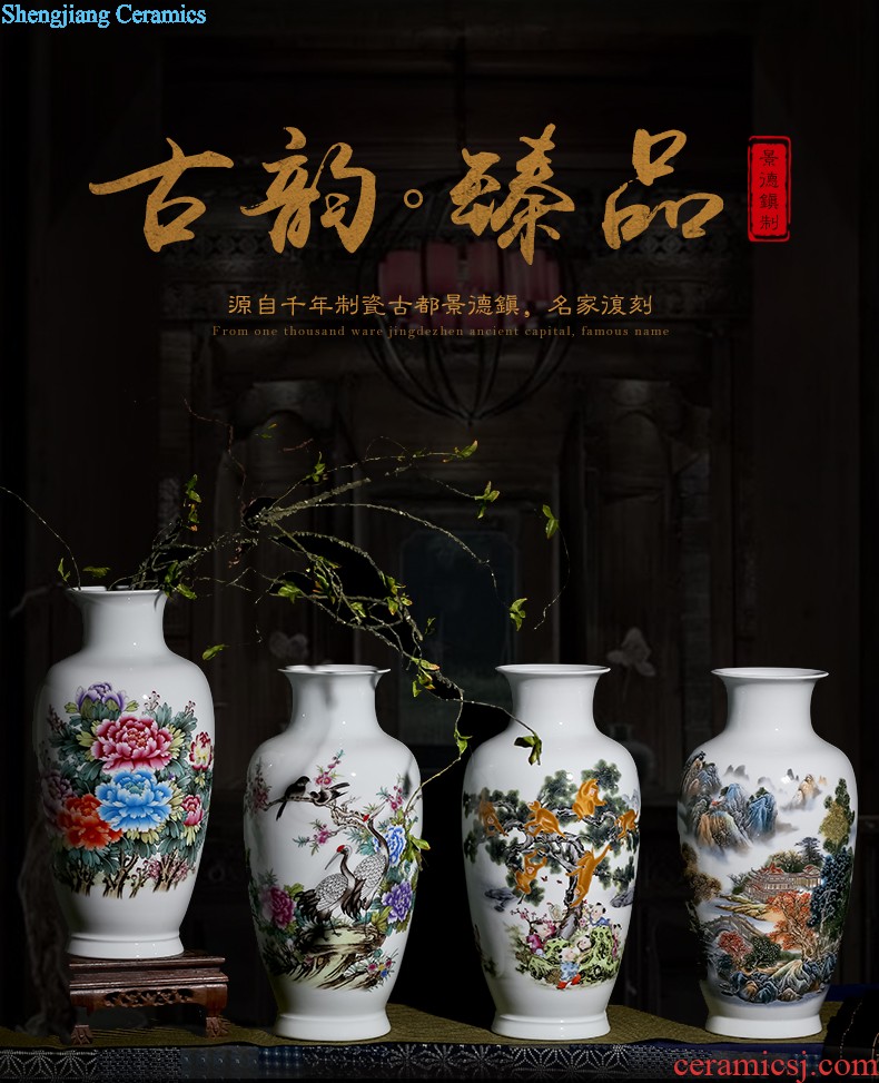 Jingdezhen ceramic vase creative dry flower flower arranging Chinese style restoring ancient ways contemporary and contracted home sitting room adornment is placed