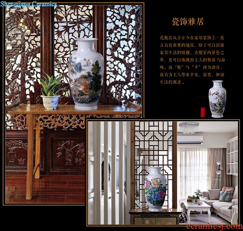 Jingdezhen ceramic vase creative dry flower flower arranging Chinese style restoring ancient ways contemporary and contracted home sitting room adornment is placed