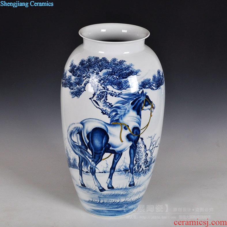 Jingdezhen big hand-painted ceramic vase and household decoration vase rich ancient frame contemporary sitting room ark furnishing articles