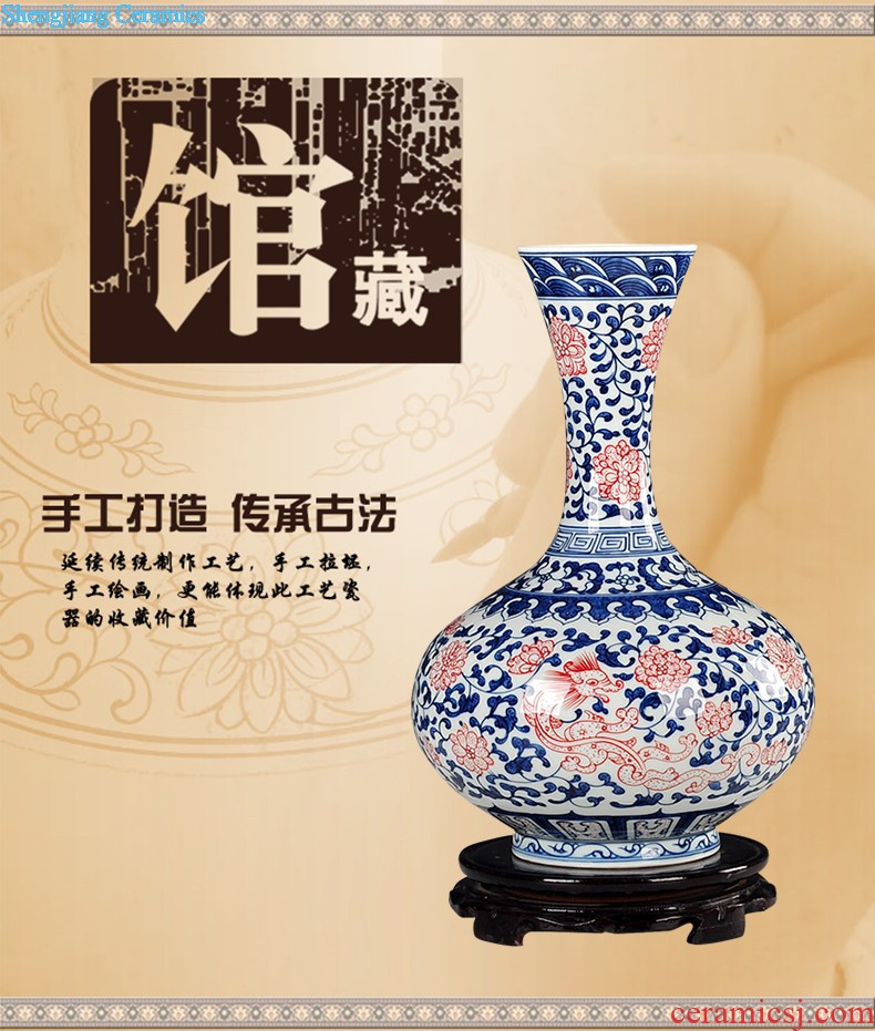 Jingdezhen blue and white porcelain features handmade ceramic vase Mei bottles of antique vase sitting room place home decoration