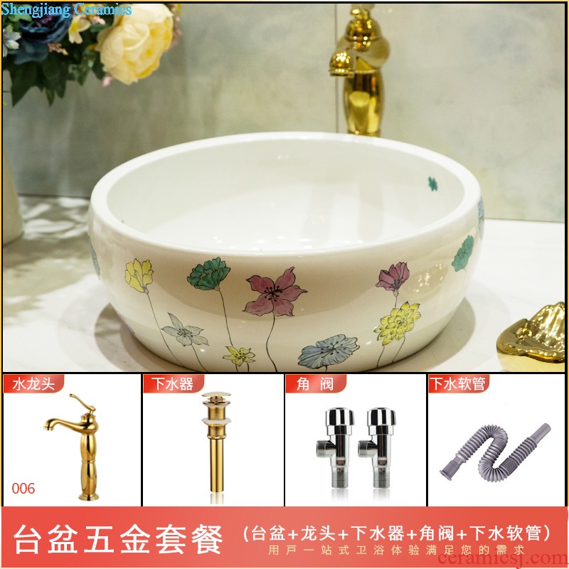M beauty ceramic toilet stage basin sink lavatory basin that wash a face Increase the square fruit-green glaze