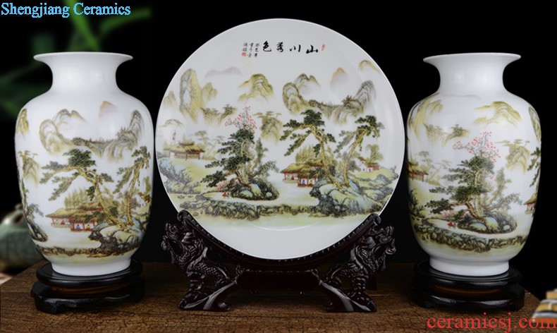 Jingdezhen ceramics China's large red vase Chinese style wedding wedding sitting room place home decorations