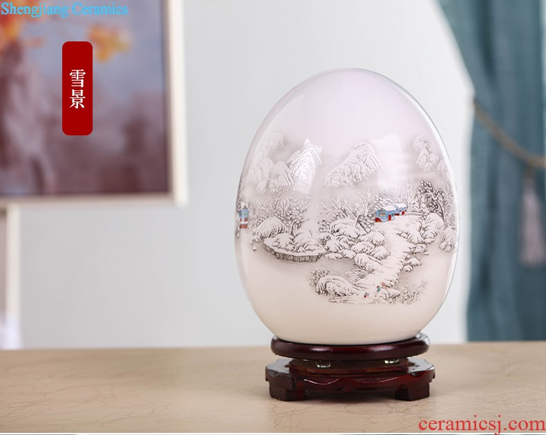 Small white ceramic vase furnishing articles home sitting room adornment porcelain handicraft creative wine porch decoration of Chinese style